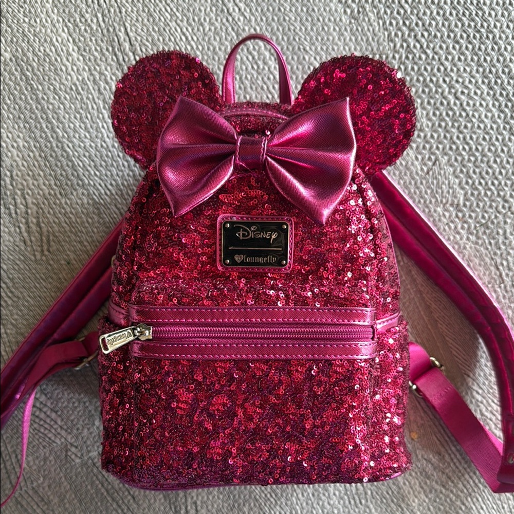 Loungefly Pink Sequin Minnie Mouse Backpack